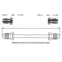 Przewód hamulcowy 100 mm 10 X 1 miedziano-niklowy