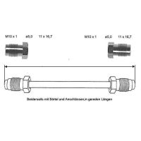 Przewód hamulcowy 140 mm 10 X 1 miedziano-niklowy
