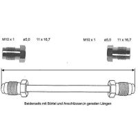 Przewód hamulcowy 860 mm 10 X 1 miedziano-niklowy