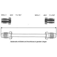 Przewód hamulcowy 880 mm 10 X 1 miedziano-niklowy
