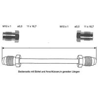 Przewód hamulcowy 900 mm 10 X 1 miedziano-niklowy