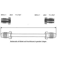 Przewód hamulcowy 1370 mm 10 X 1 miedziano-niklowy