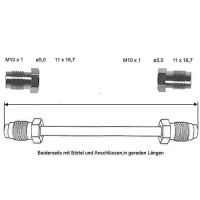 Przewód hamulcowy 1500 mm 10 X 1 miedziano-niklowy
