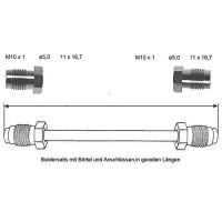 Przewód hamulcowy 1760 mm 10 X 1 miedziano-niklowy