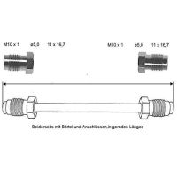 Przewód hamulcowy 2050 mm 10 X 1 miedziano-niklowy