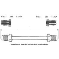 Przewód hamulcowy 2850 mm 10 X 1 miedziano-niklowy