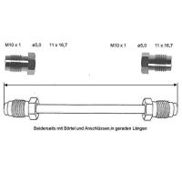 Przewód hamulcowy 3400 mm 10 X 1 miedziano-niklowy