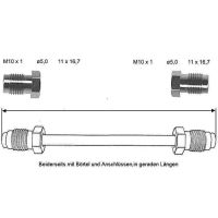 Przewód hamulcowy 3450 mm 10 X 1 miedziano-niklowy