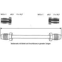 Przewód hamulcowy 3600 mm 10 X 1 miedziano-niklowy
