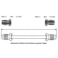 Przewód hamulcowy 4600 mm 10 X 1 miedziano-niklowy