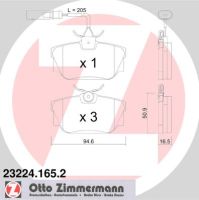 Tylne klocki hamulcowe z 1 stykiem ostrzegawczym