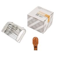 Osłona prawego kierunkowskazu w lusterku do kierunkowskazów 16-watowych, w zestawie żarówka.
